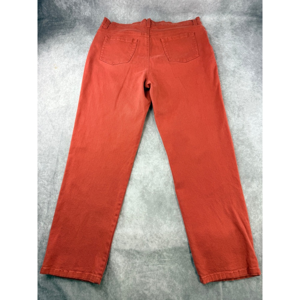 Gloria Vanderbilt Amanda High Rise Straight Leg Jeans Orange Terracotta Size 18